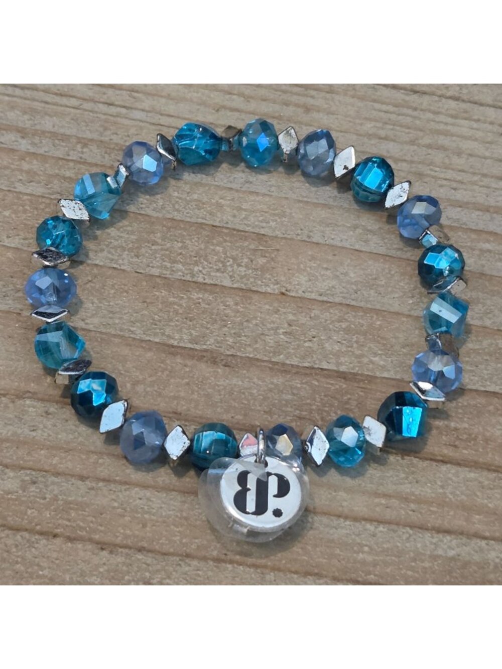 Bomb Party Holiday Stacks 2022 Noel, Noel Single Blue Beaded Stretch Bracelet